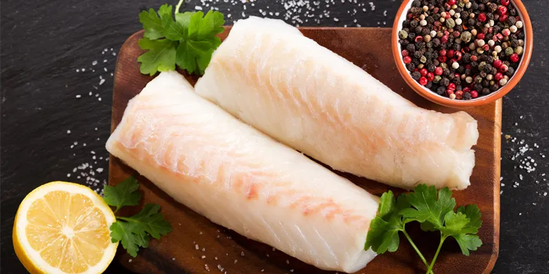 Thịt cá tuyết có chứa nhiều protein, ít calo và chất béo.