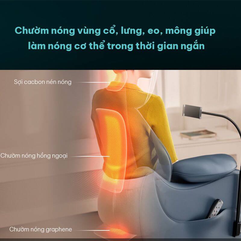 Chức năng chườm nóng trên ghế massage toàn thân SKG H3