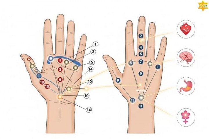 14 huyệt trên bàn tay: vị trí, tác dụng, cách bấm huyệt