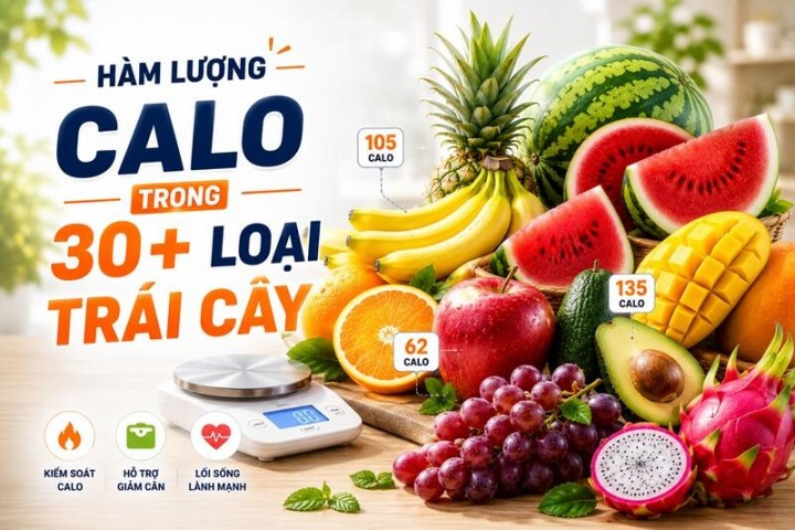 Hàm lượng calo của 30+ loại trái cây phổ biến