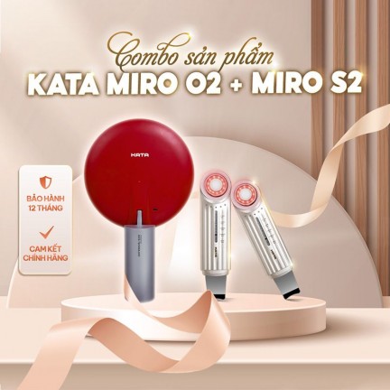 Combo gương led trang điểm KATA Miro O2 và Máy điện di tinh chất KATA Miro S2