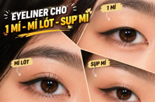 Cách kẻ eyeliner cho mắt 1 mí, mí lót, sụp mí