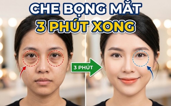 Cách trang điểm che bọng mắt thần thánh chỉ trong 3 phút