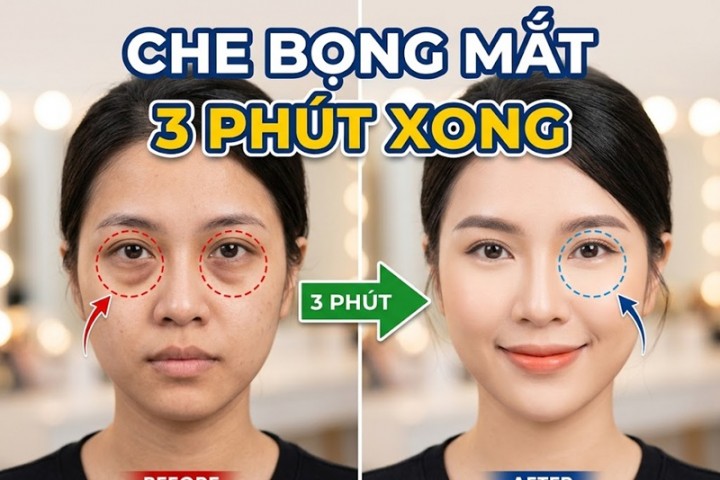 Cách trang điểm che bọng mắt thần thánh chỉ trong 3 phút