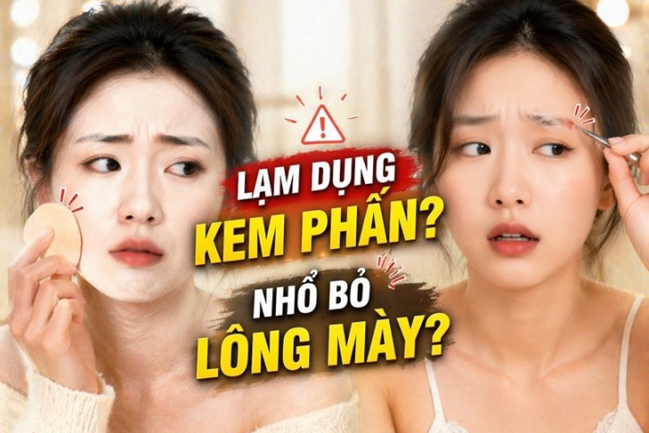 Có nên trang điểm bằng cách lạm dụng kem phấn hay nhổ bỏ lông mày?