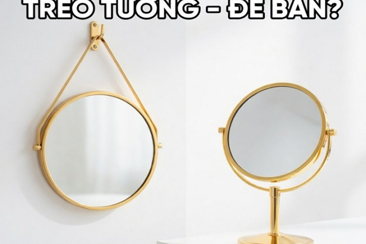 Chọn gương trang điểm treo tường hay gương trang điểm để bàn?
