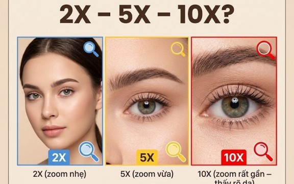 Nên chọn gương trang điểm có độ phóng đại 2x, 5x hay 10x?