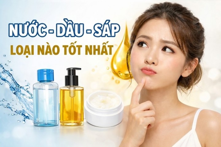 So sánh nước, dầu và sáp tẩy trang: Loại nào làm sạch sâu và an toàn nhất?