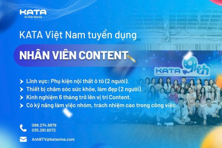 [KATA VIỆT NAM] TUYỂN DỤNG NHÂN VIÊN CONTENT 