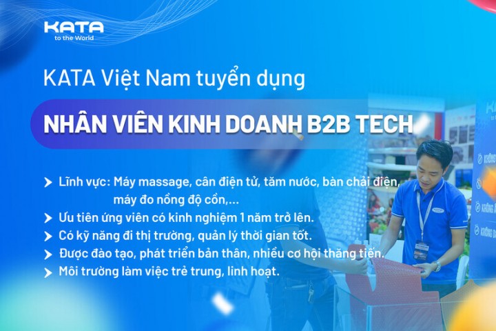 [KATA VIỆT NAM] TUYỂN DỤNG NHÂN VIÊN KINH DOANH PHÒNG KHÁCH HÀNG DOANH NGHIỆP