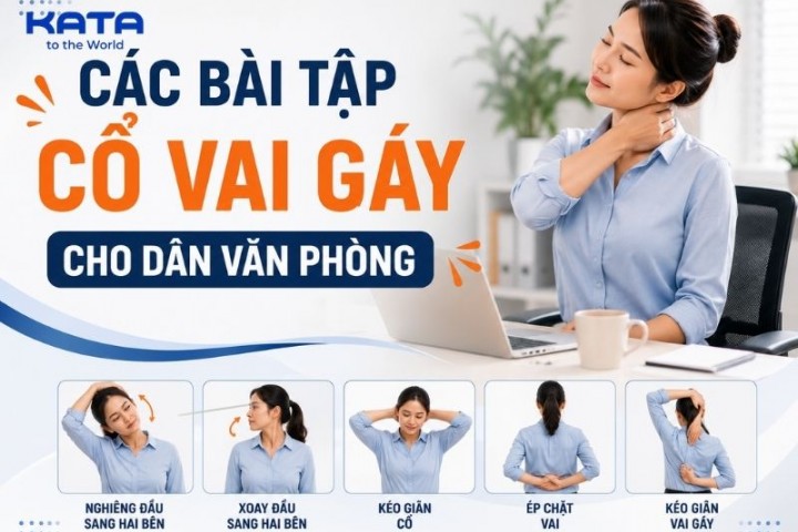 9 bài tập cổ vai gáy cho dân văn phòng giúp giảm đau mỏi hiệu quả
