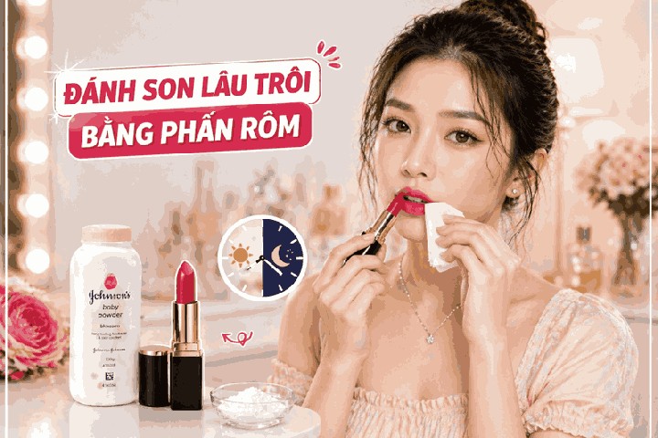 Cách đánh son lâu trôi bằng phấn rôm giữ màu bền bỉ từ sáng đến tối