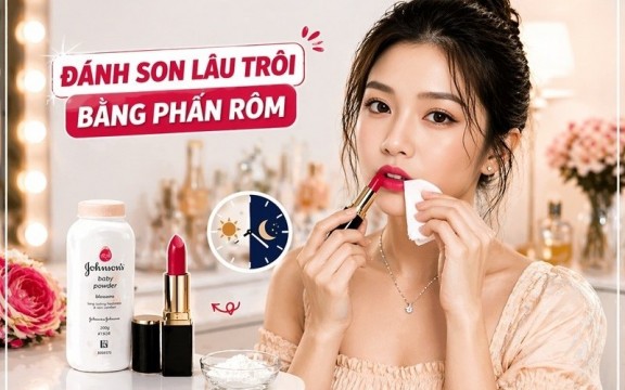 Cách đánh son lâu trôi bằng phấn rôm giữ màu bền bỉ từ sáng đến tối