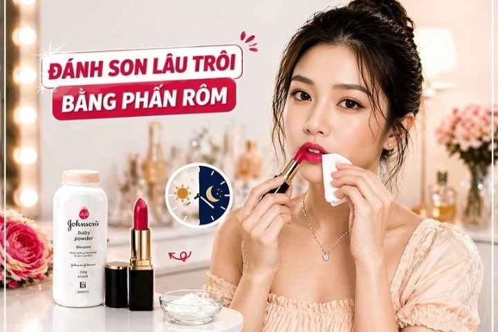 Cách đánh son lâu trôi bằng phấn rôm giữ màu bền bỉ từ sáng đến tối