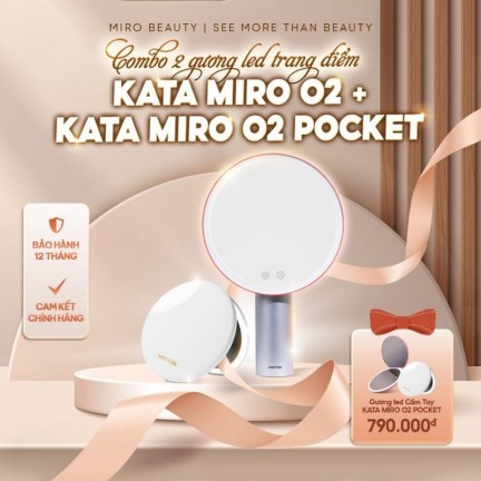 Combo gương led trang điểm KATA Miro O2 và gương led trang điểm KATA Miro O2 Pocket