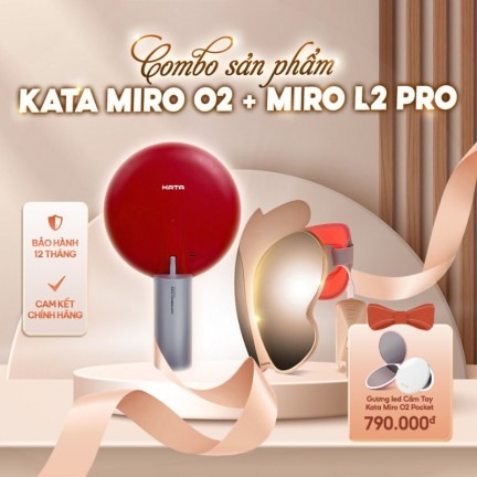 Combo Gương Led Trang Điểm KATA Miro O2 và Mặt Nạ Ánh Sáng Sinh Học KATA Miro L2Pro