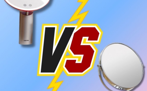 So sánh gương LED và gương thường khi trang điểm