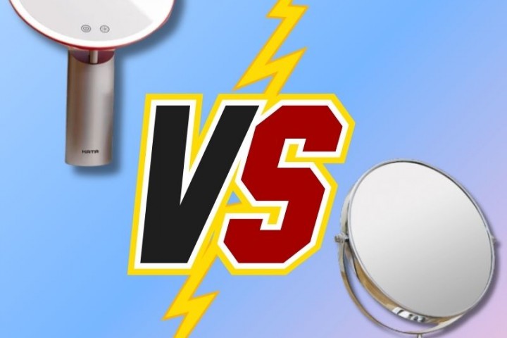 So sánh gương LED và gương thường khi trang điểm