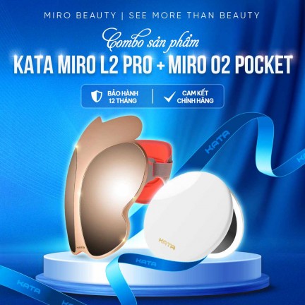Combo gương led trang điểm KATA Miro O2 Pocket + Mặt Nạ Ánh Sáng Sinh Học KATA Miro L2Pro