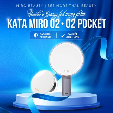 Combo gương led trang điểm KATA Miro O2 và gương led trang điểm KATA Miro O2 Pocket