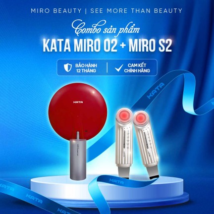 Combo gương led trang điểm KATA Miro O2 và Máy điện di tinh chất KATA Miro S2