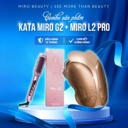 Combo Máy tạo kiểu tóc ion KATA Miro G2 và Mặt Nạ Ánh Sáng Sinh Học KATA Miro L2Pro