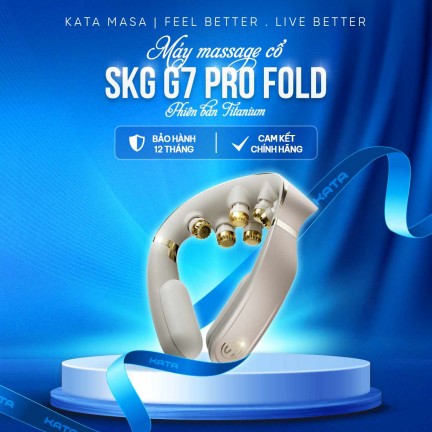 Máy massage cổ SKG G7 Pro Fold - Phiên bản Titanium (Thế hệ 2) - Tặng súng MG 22 Pro