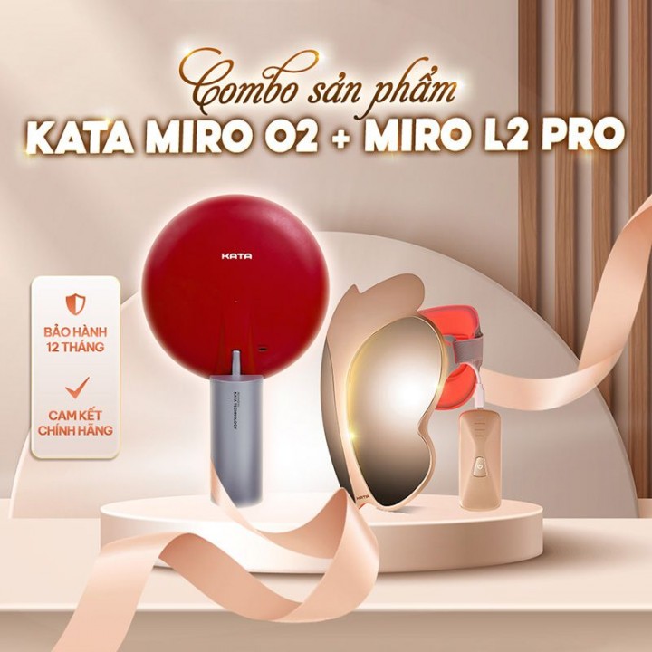 Combo Gương Led Trang Điểm KATA Miro O2 và Mặt Nạ Ánh Sáng Sinh Học KATA Miro L2Pro 