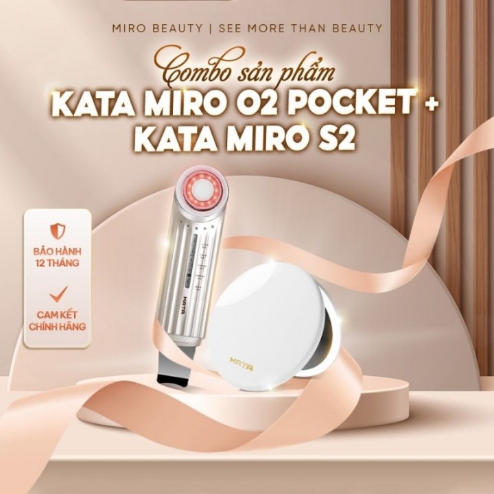 combo gương led trang điểm Miro O2 Pocket và máy điện di tinh chất KATA Miro S2