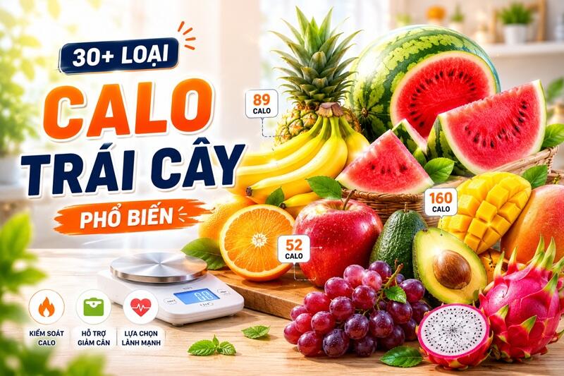 Hàm lượng calo của 30+ loại trái cây phổ biến