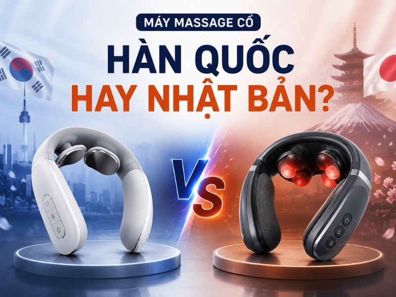 Máy massage cổ vai gáy Hàn Quốc hay Nhật Bản tốt hơn?