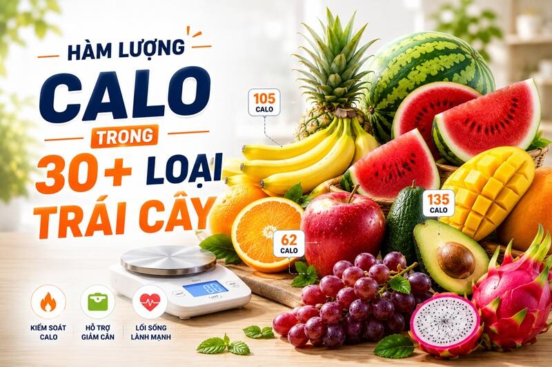 Hàm lượng calo của 30+ loại trái cây phổ biến
