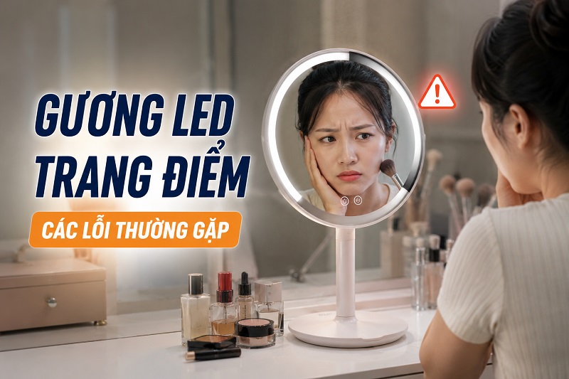 Các lỗi thường gặp ở gương LED trang điểm và cách khắc phục hiệu quả