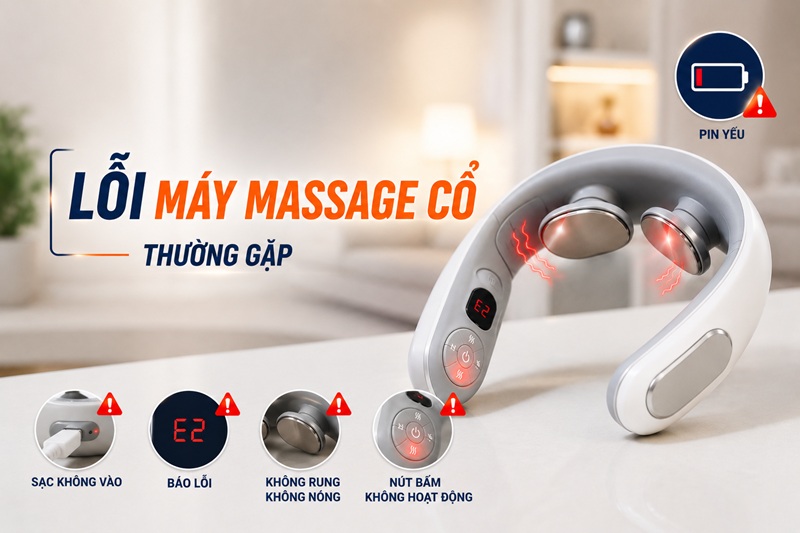 Các lỗi thường gặp ở máy massage cổ và cách khắc phục hiệu quả