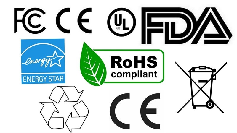 Ký hiệu CE, FCC, RoHS
