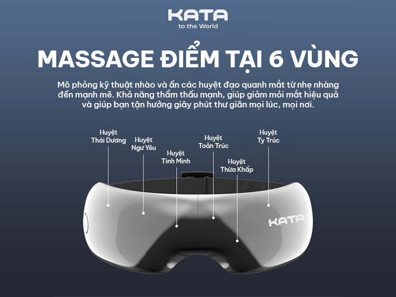 KATA ME10 massage 6 vùng khoa học bao phủ toàn bộ nhãn cầu và huyệt đạo xung quanh 