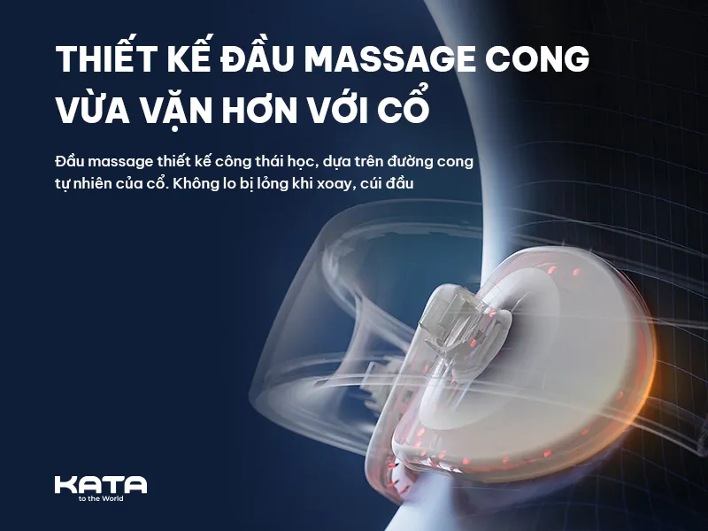  Thiết kế điện cực massage cong phù hợp hơn với cổ 