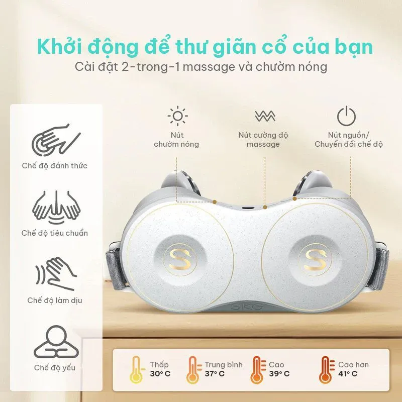 SKG H7 cung cấp 4 chế độ massage với chu trình riêng biệt