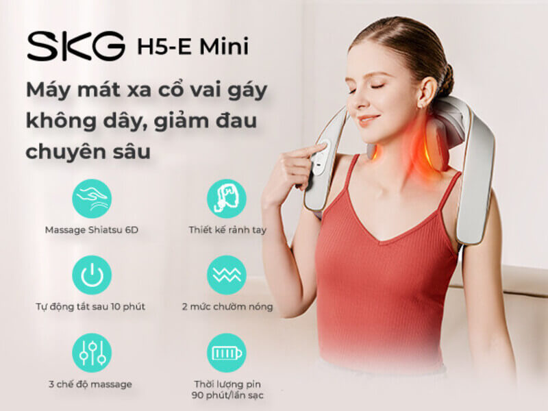 Máy massage cổ vai gáy SKG H5 Mini - “Bảo bối” nhỏ tạo hiệu quả massage khổng lồ 