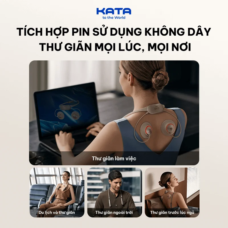 Máy massage SKG X7 Pro được trang bị pin lithium dung lượng lớn