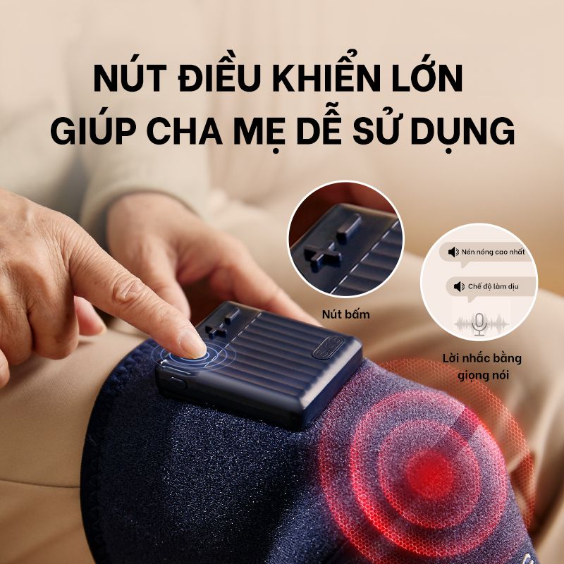 Hộp điều khiển tích hợp không dây mang đến sự tiện lợi khi sử dụng máy massage đầu gối SKG W3