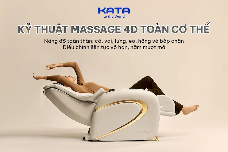 Thanh ray 163 độ trên ghế massage SKG H5 nâng đỡ cột sống