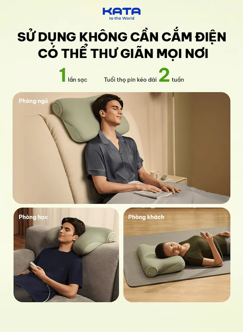 Gối massage cổ SKG P5 được trang bị pin dung lượng lớn