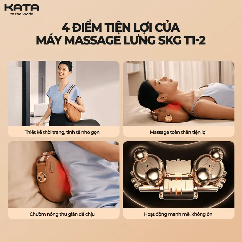 Máy massage lưng SKG T1-2 cải tiến thiết kế và chức năng massage, tiện dụng mọi lúc mọi nơi