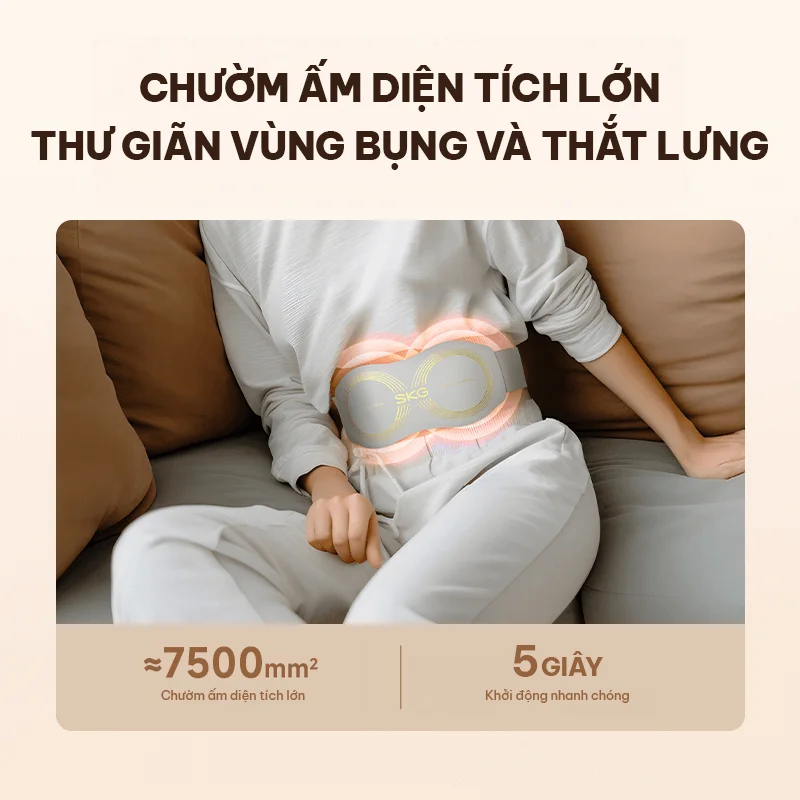 Chức năng chườm nóng trên máy massage SKG W7 Pro