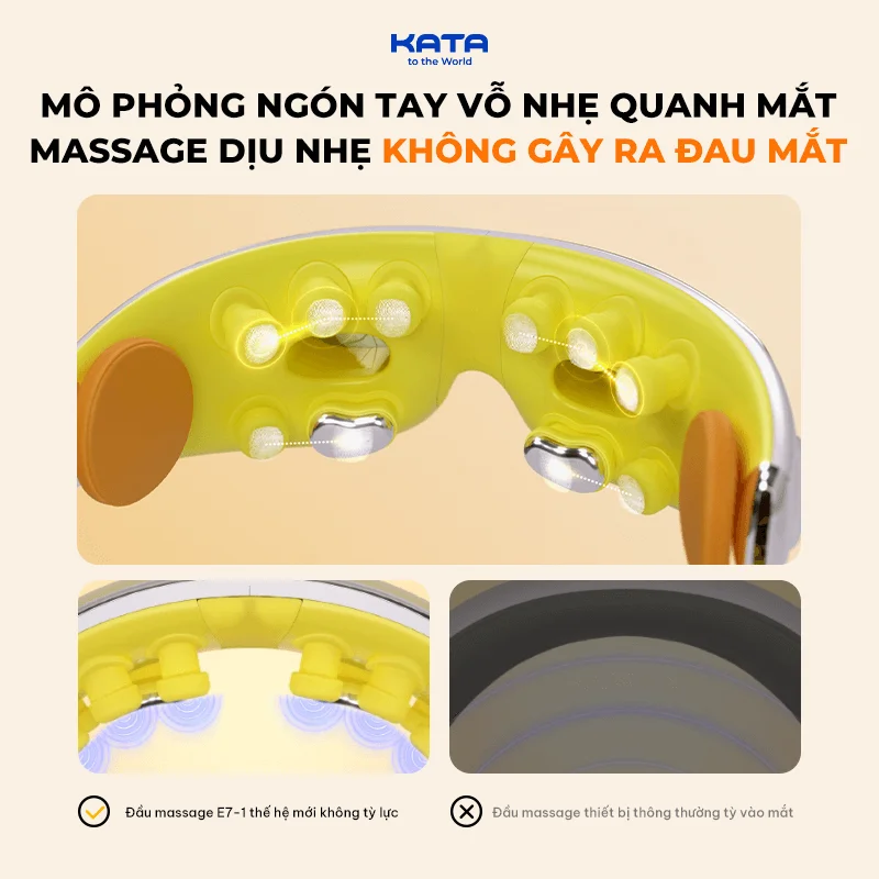 Đầu rung massage E7-1 phối hợp mô phỏng các bài tập thư giãn mắt