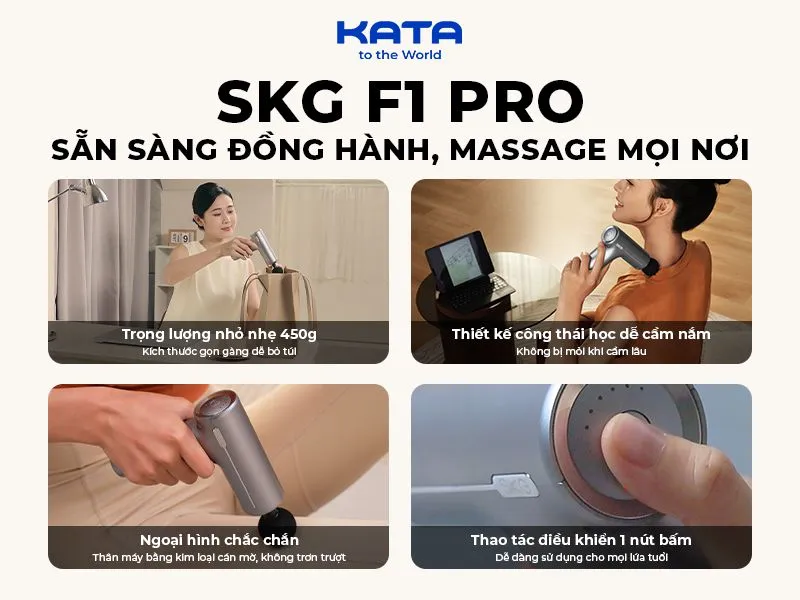  Thiết kế nhỏ gọn, tiện lợi sử dụng của SKG F1 Pro 