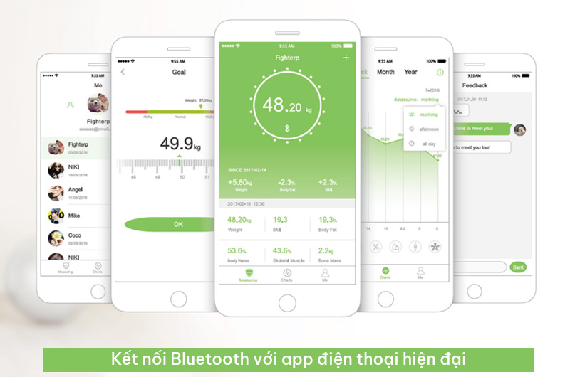 Kết nối Bluetooth với app điện thoại giúp cân sức khỏe điện tử KATA CS20M trở nên hiện đại hơn 