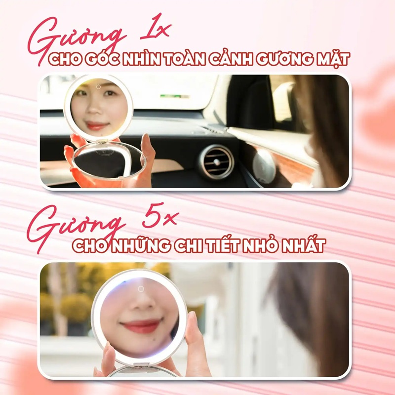 Gương được trang bị hệ thống ánh sáng đạt chuẩn salon