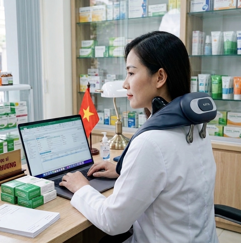 Máy massage cổ vai gáy KATA MS8: Phục hồi cơ tầng sâu sau ca trực